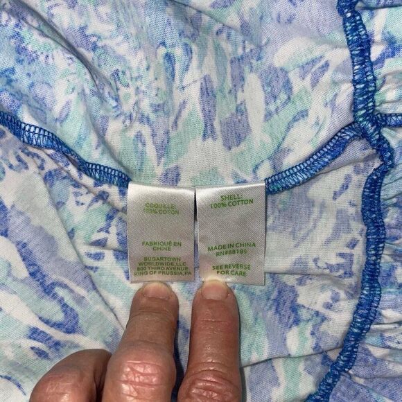 Lilly Pulitzer Women’s XXS Blue Hey Soleil Rejina Dress Flutter Sleeves Flounce - Picture 7 of 9